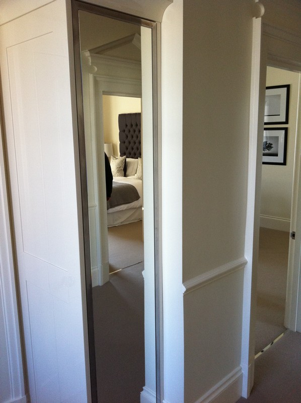 Full-length wardrobe mirror fitted in Bushey home